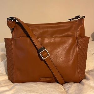 Vera Bradley Carryall Mocha Leather Crossbody Purse